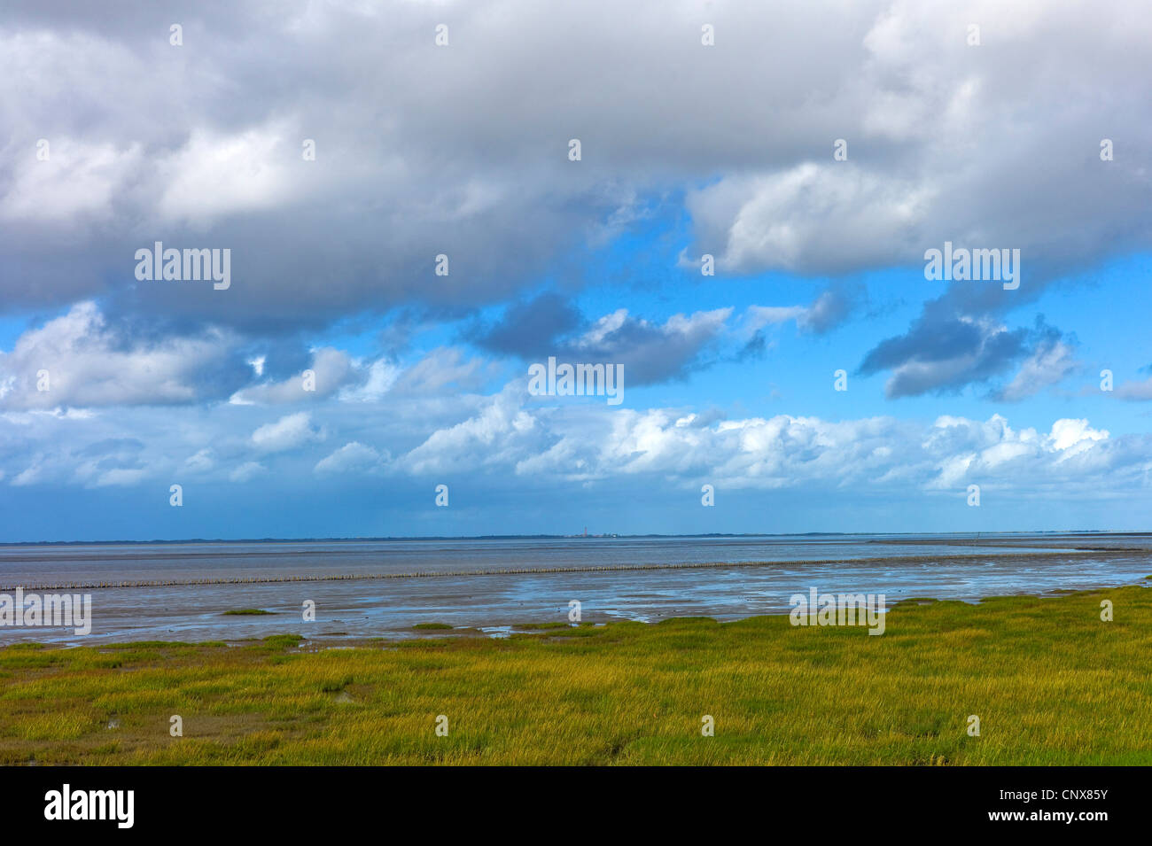 view over the wadden sea at the island Norderney, Germany, Lower Saxony, East Frisia, Norddeich Stock Photo