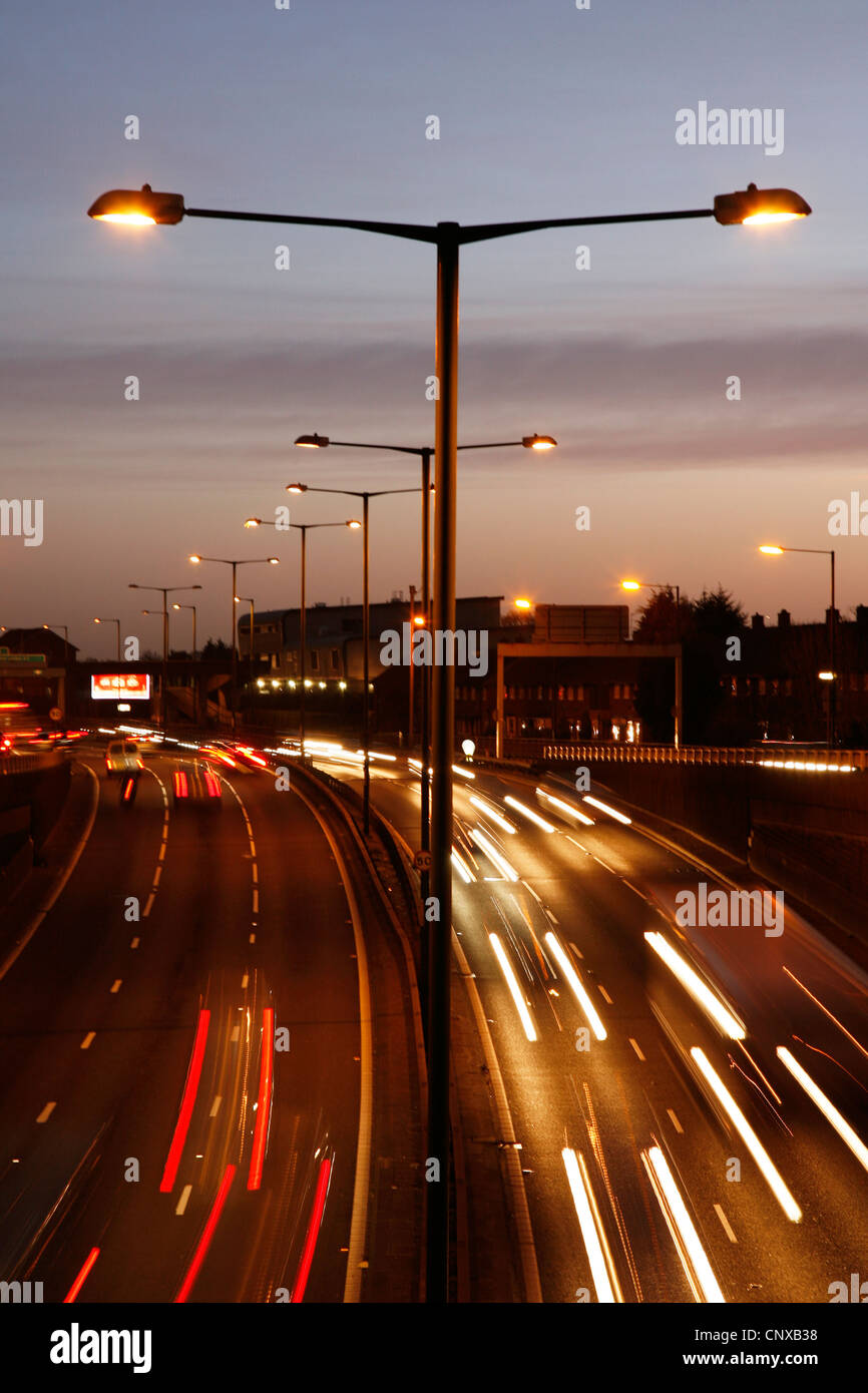 Traffic lights in motion blur.  Stock Photo