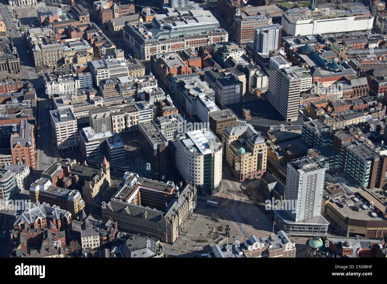 aerial view of Park Row in Leeds, West Yorkshire Stock Photo Alamy