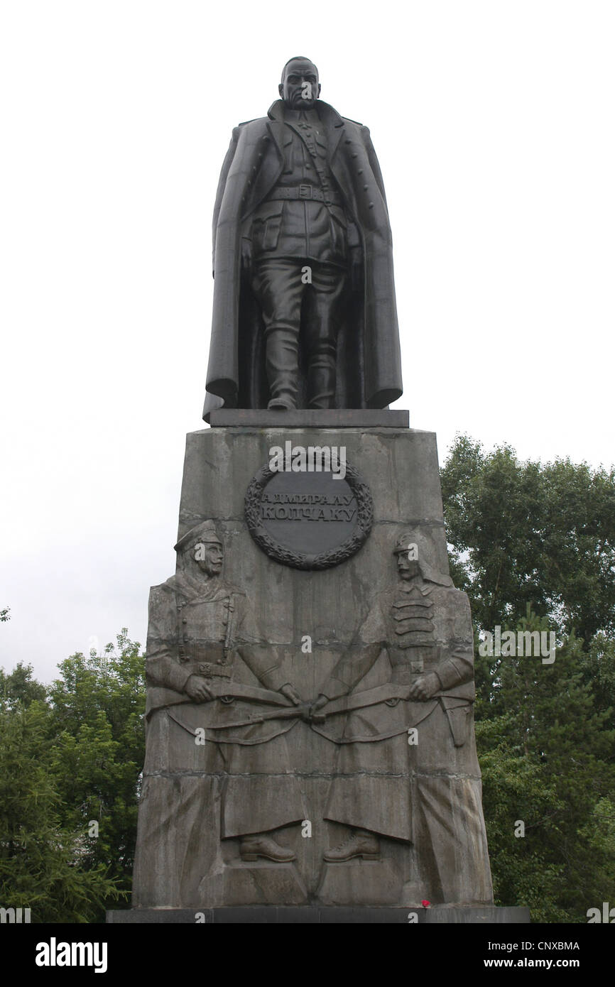 Monument to Admiral Alexander Kolchak in Irkutsk, Russia. Stock Photo