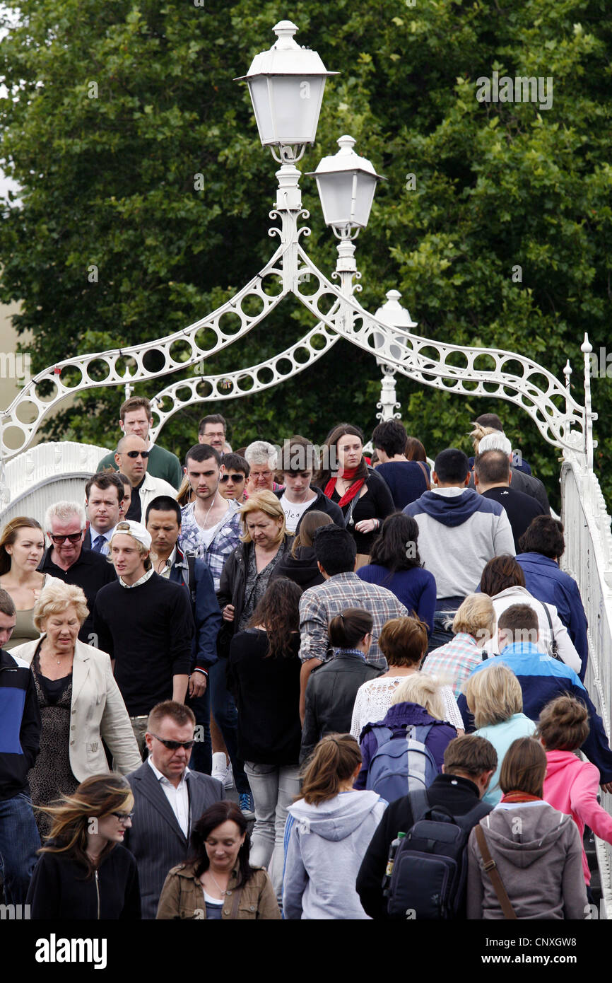 The Ha'penny Bridge, Dublin, Ireland Stock Photo