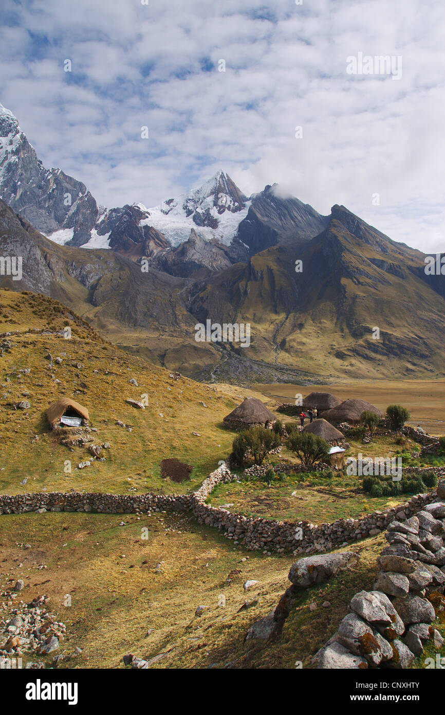 village at the Cordillera Huayhuash, Peru, Andes Stock Photo
