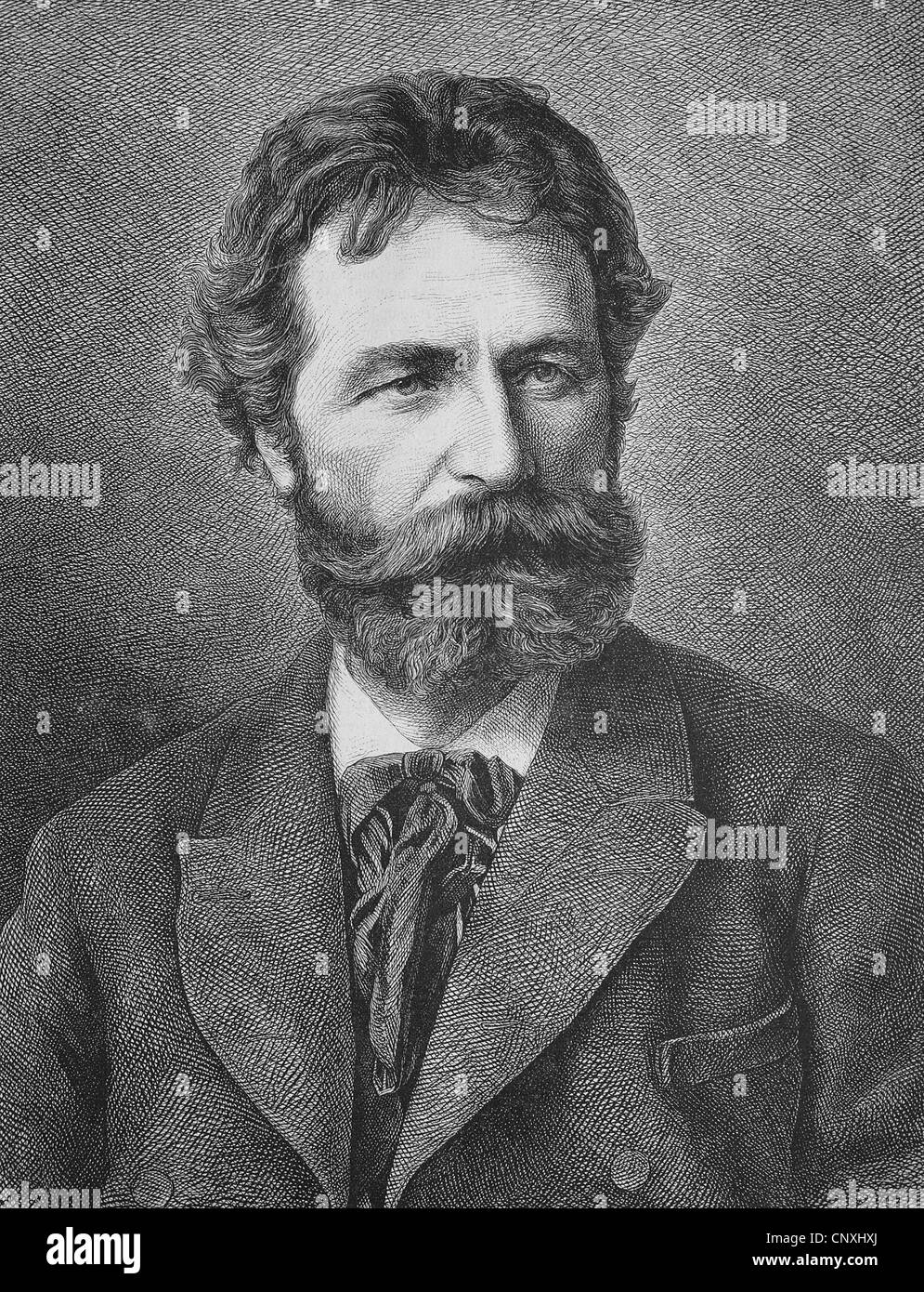 Franz Defregger, from 1883 Franz von Defregger, 1835 - 1921, an Austro-Bavarian genre and historical painter, historical engravi Stock Photo