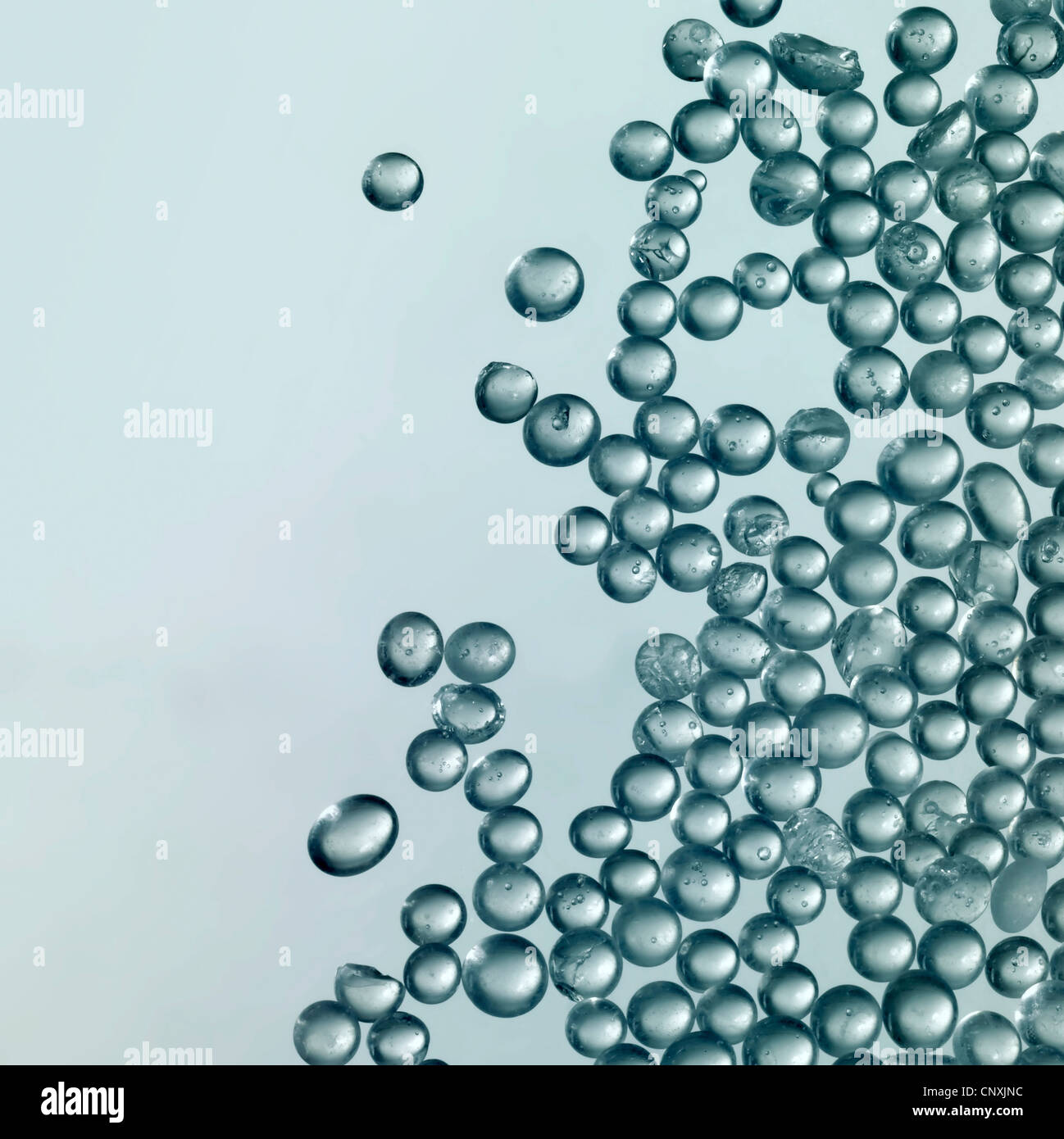 abstract science background with transparent globules in light back Stock Photo