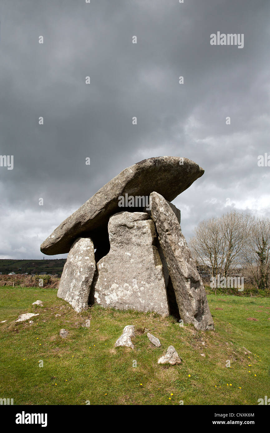 Trethevy Quoit, one of the best examples of a neolithic tomb in England. Stock Photo