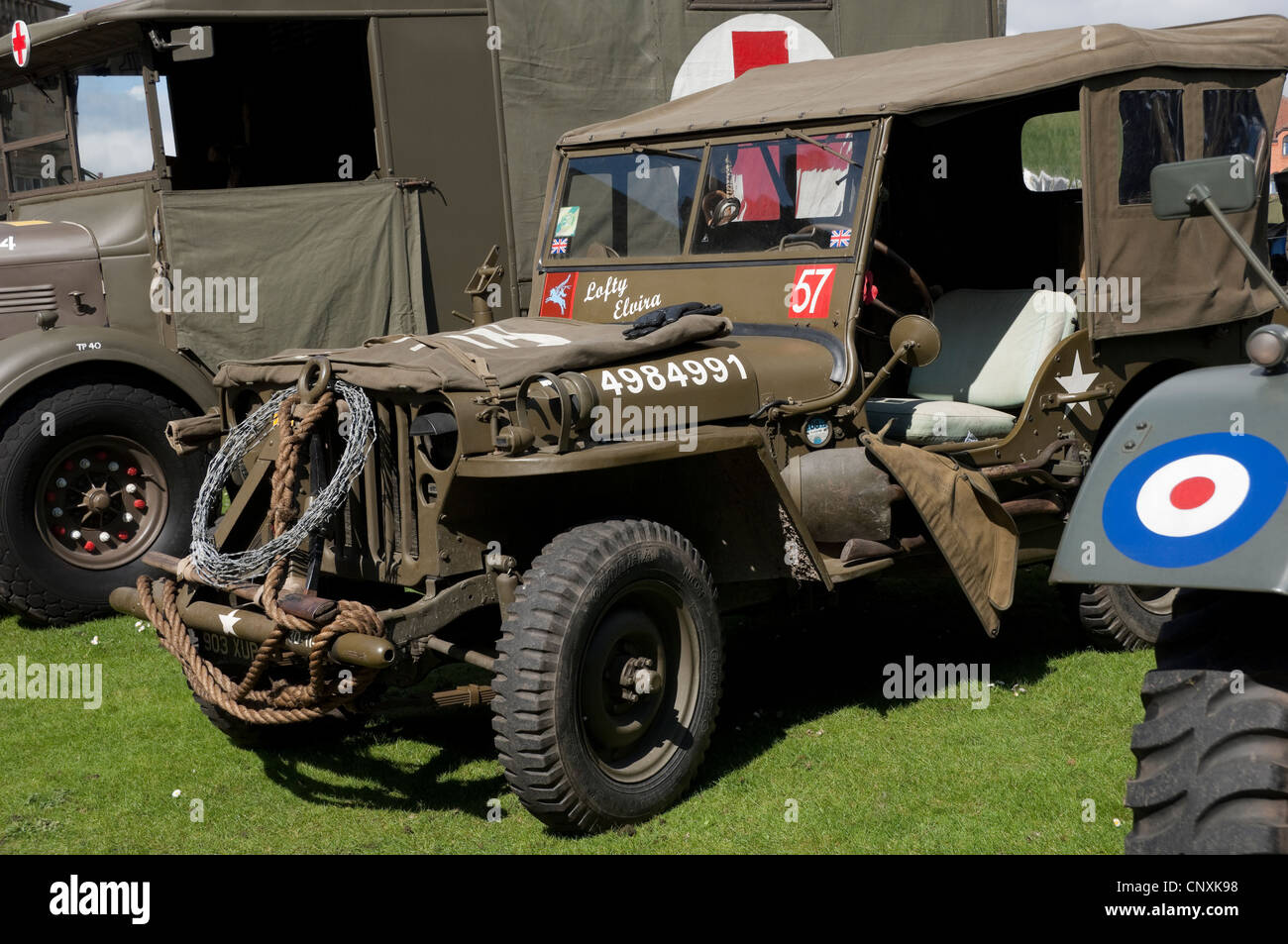 Second world war old vintage preserved vehicle Military Vehicles rally York North Yorkshire England UK United Kingdom GB Great Britain Stock Photo