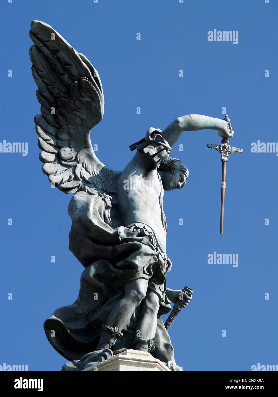 Archangel Michael atop Castel Sant'Angelo,Rome Stock Photo