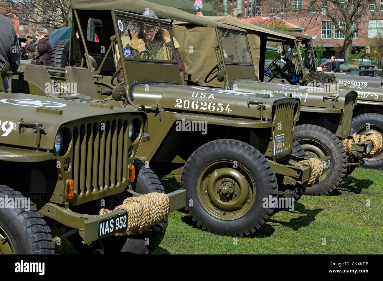 Old vintage American jeeps at Military Vehicles rally Display York