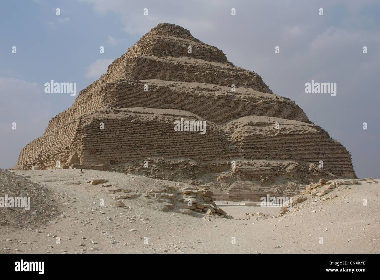 Step Pyramid of Pharaoh Djoser in Saqqara, Egypt. Stock Photo