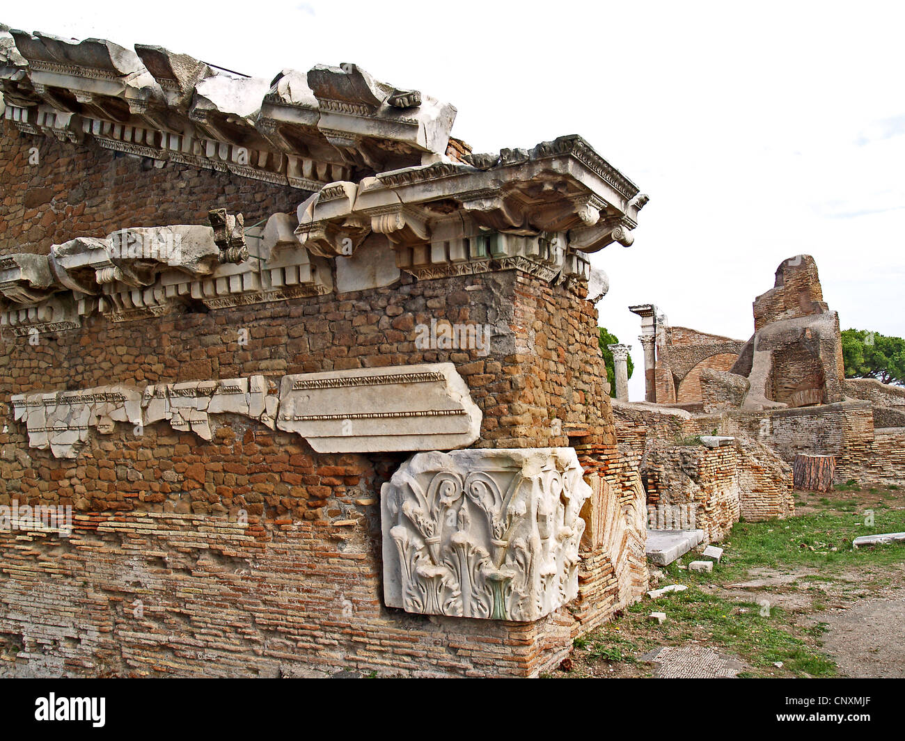 Roman ruins in Ostia Antica,Rome Stock Photo
