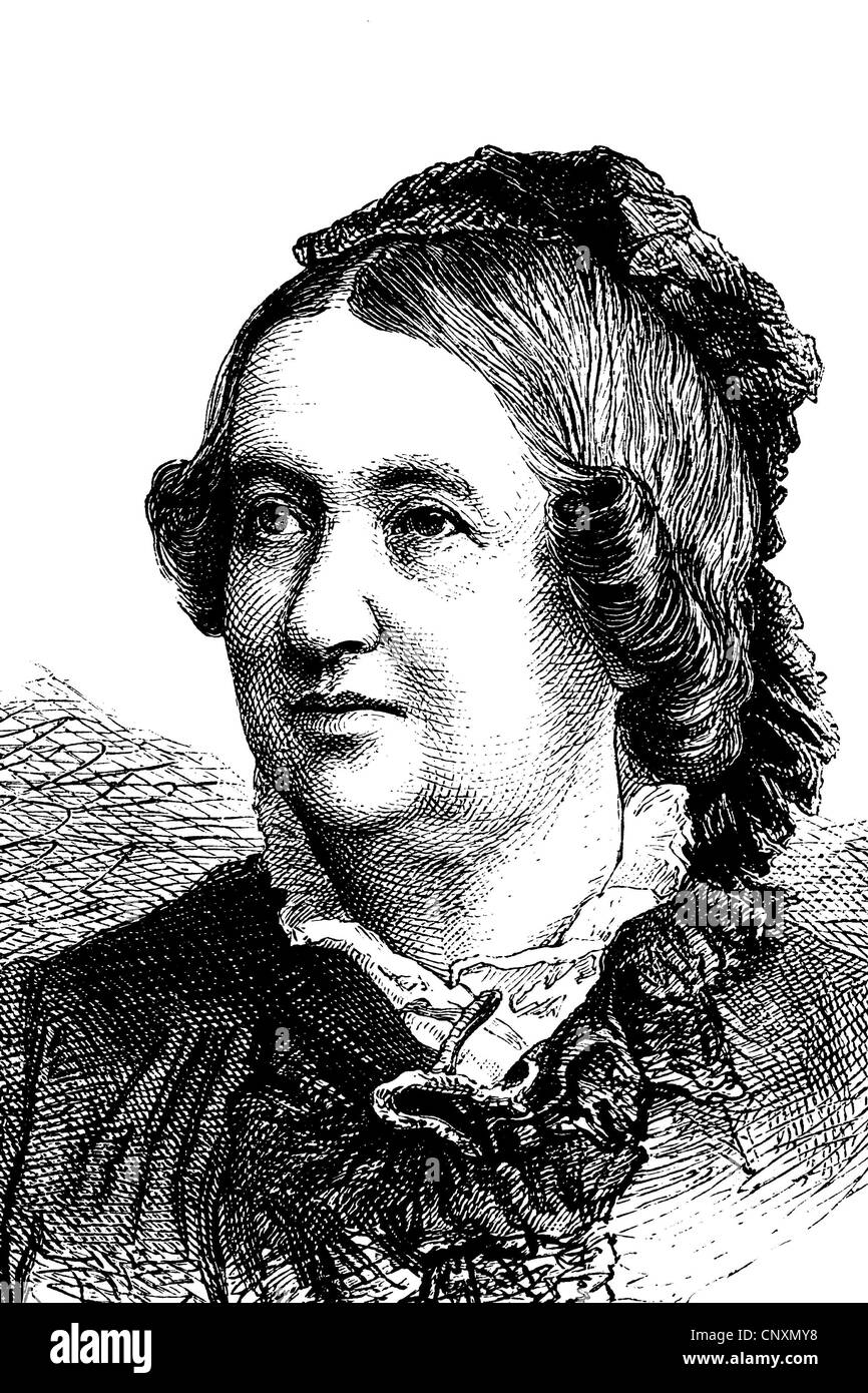 Henriette Goldschmidt, born Henriette Benas, 1825 - 1920, a German woman's rights activist, educator and social worker, historic Stock Photo