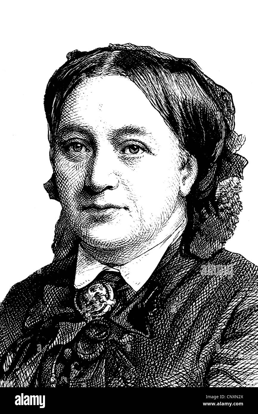 Anna Schepeler-Lette, 1829 - 1897, a German politician, feminist and school founder, historical engraving, 1883 Stock Photo
