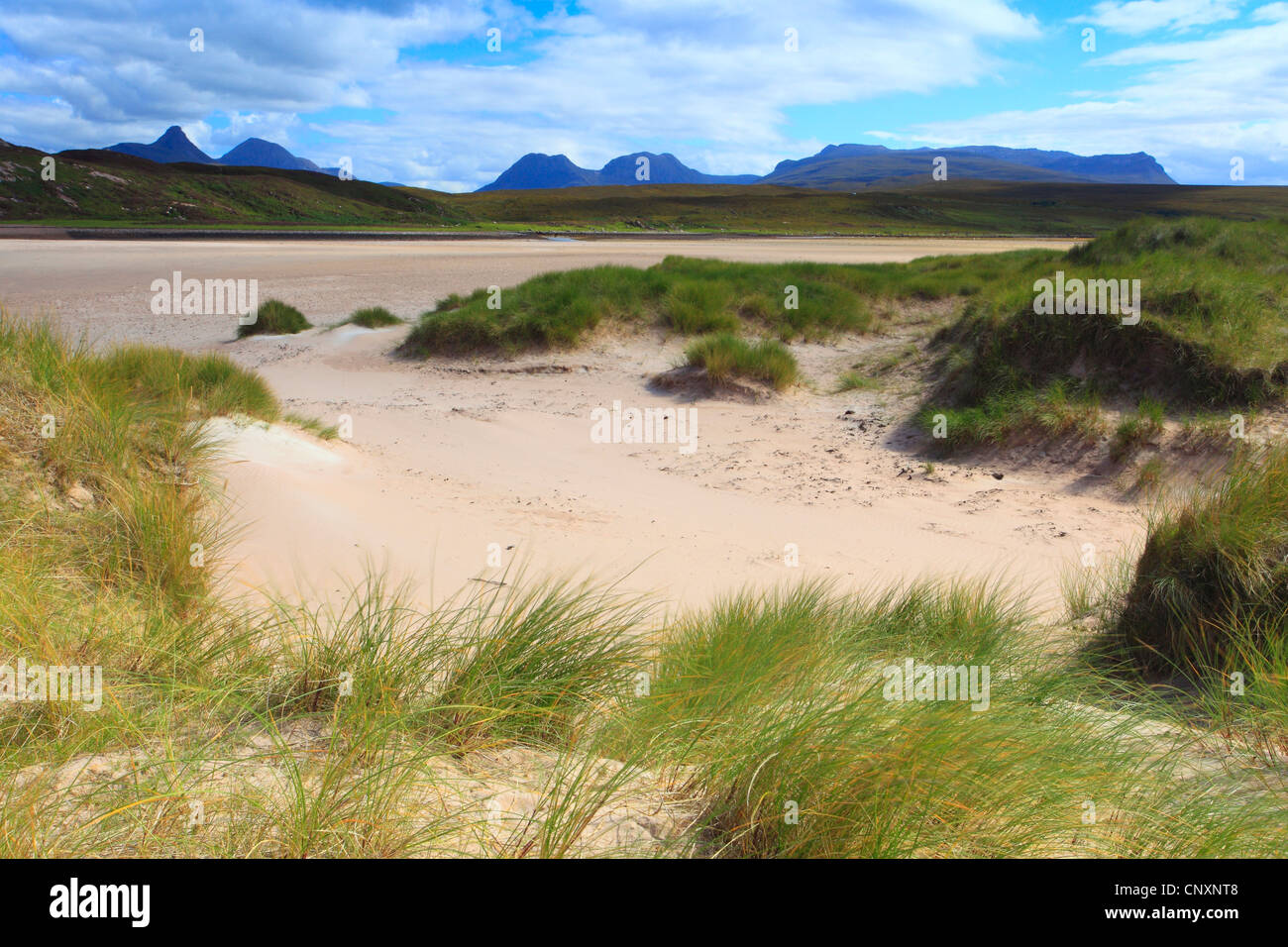 dunes in Achnahaid Bay, United Kingdom, Scotland, Coigach Peninsula Stock Photo