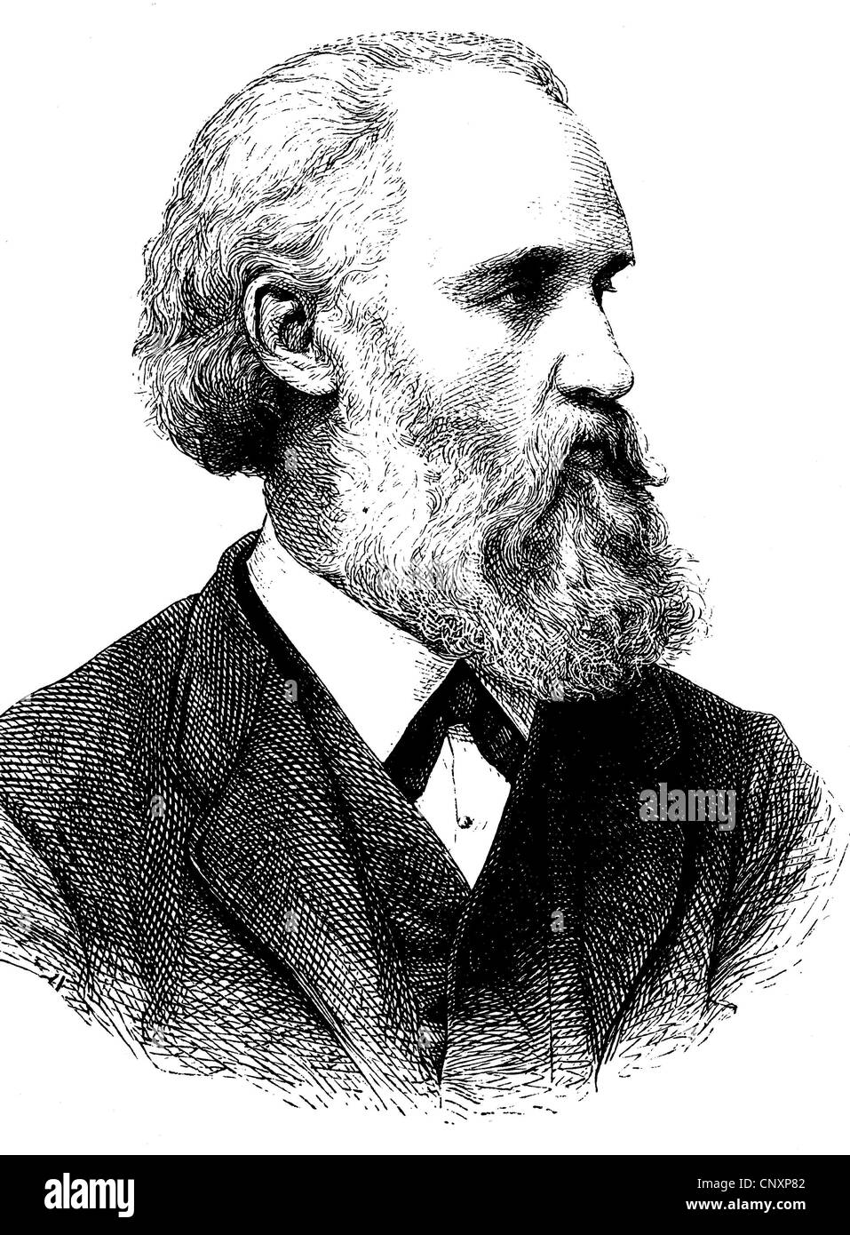 William Luebke, 1826 - 1893, a German art historian, historical engraving, circa 1885 Stock Photo