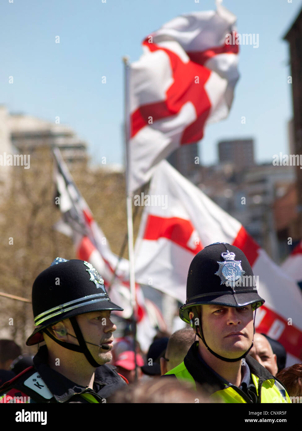 Policing an EDL rally in Brighton Stock Photo