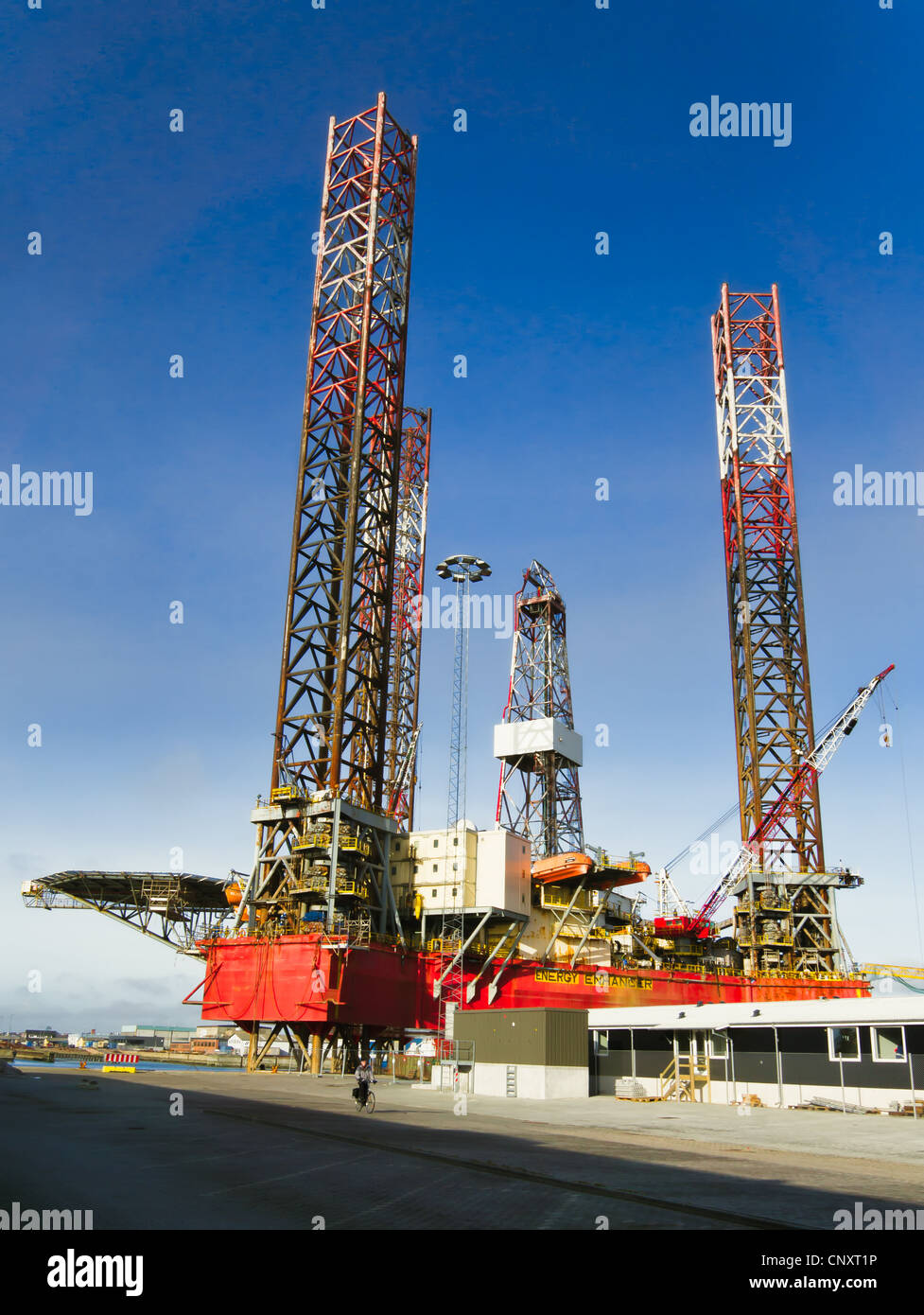 Offshore oil rig drilling platform in Esbjerg, Denmark Stock Photo