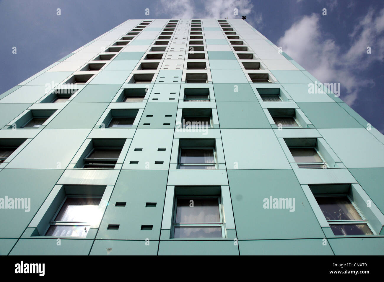 Multi-story flats with external cladding  social housing Stock Photo