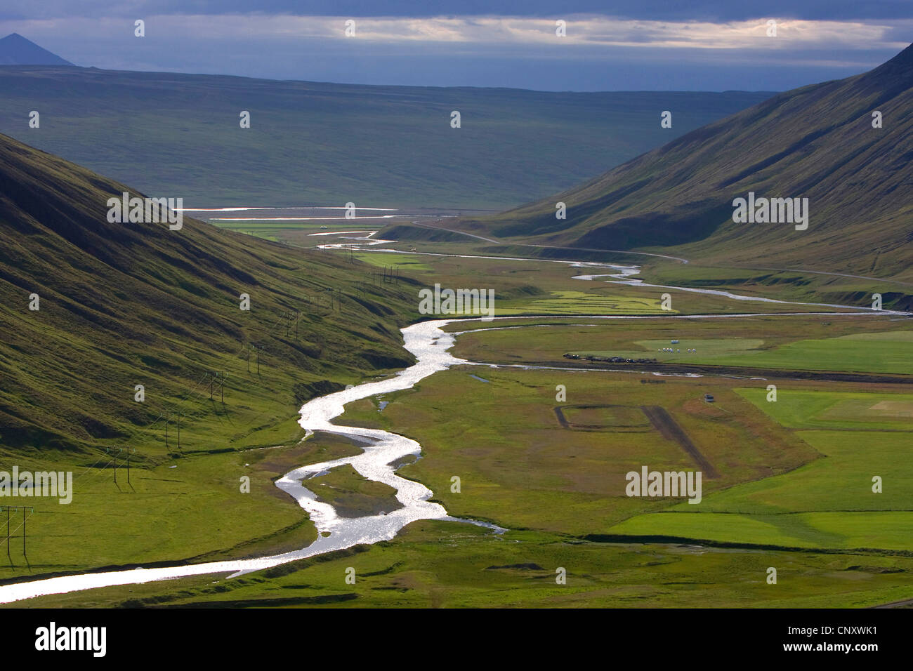 river landscape of  Heradsvoetn, Iceland Stock Photo