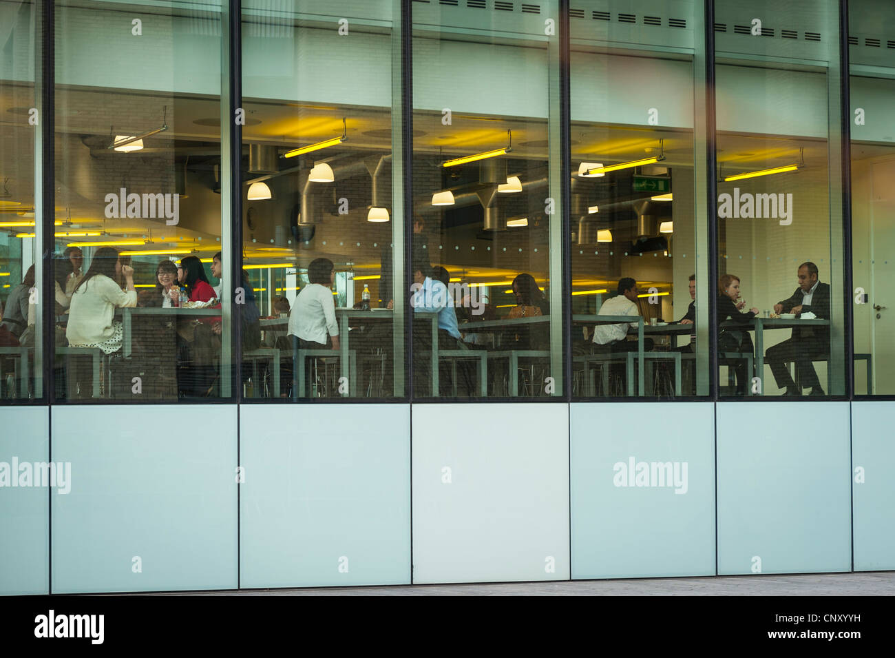 More London Southbank diners cafe restaurant canteen seated tables