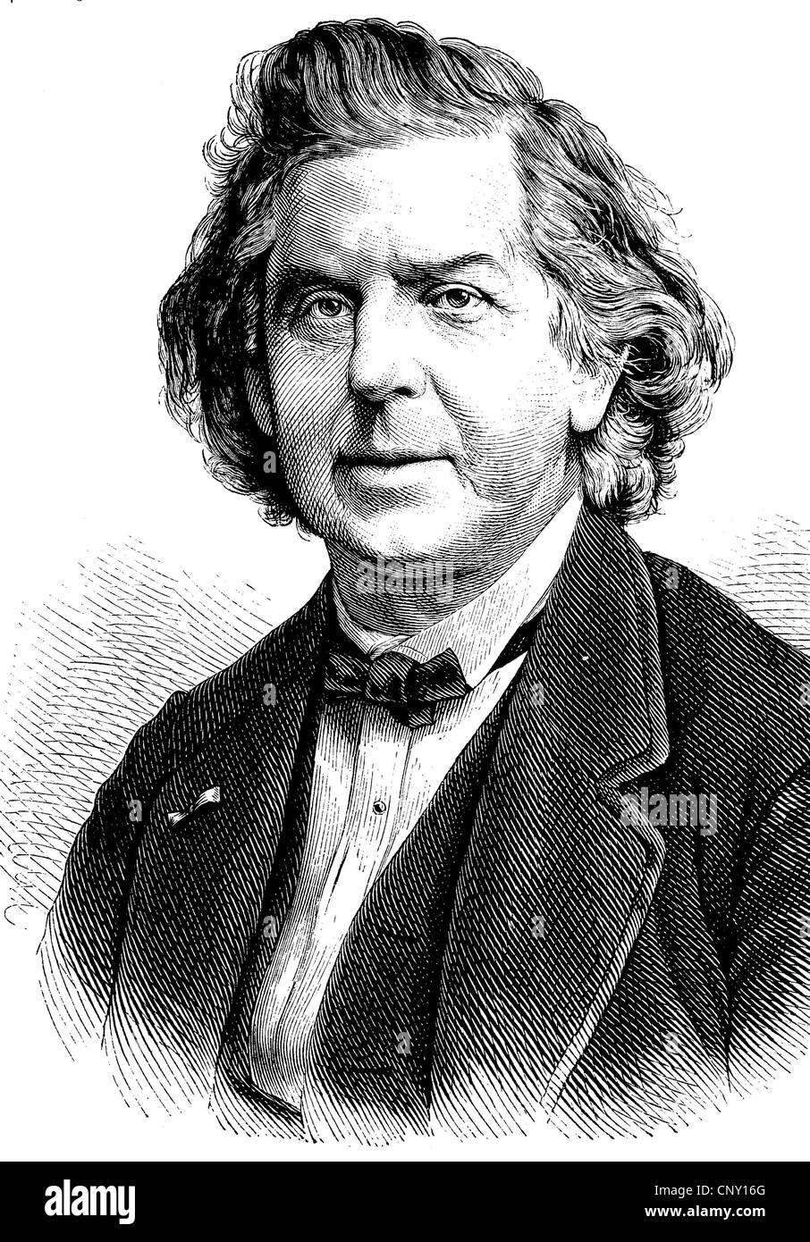 Niels Wilhelm Gade, 1817 - 1890, a Danish composer and conductor, historical engraving, about 1889 Stock Photo