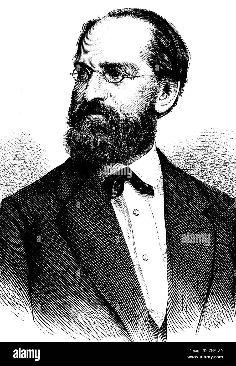 Joseph Ritter von Weilen, 1828 - 1889, writer, historical engraving, about 1889 Stock Photo