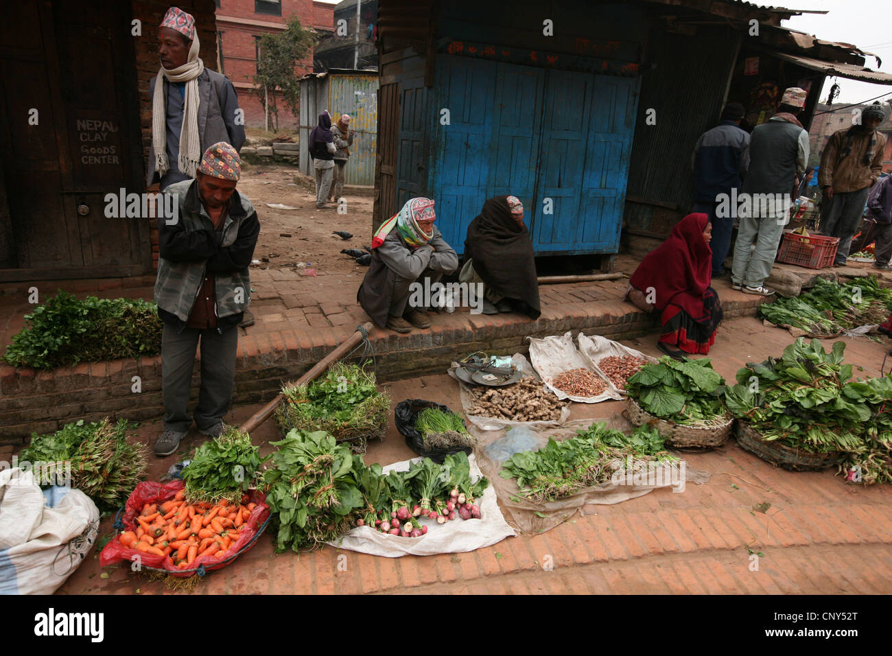Street vegetable market in Bhaktapur, Nepal Stock Photo Alamy