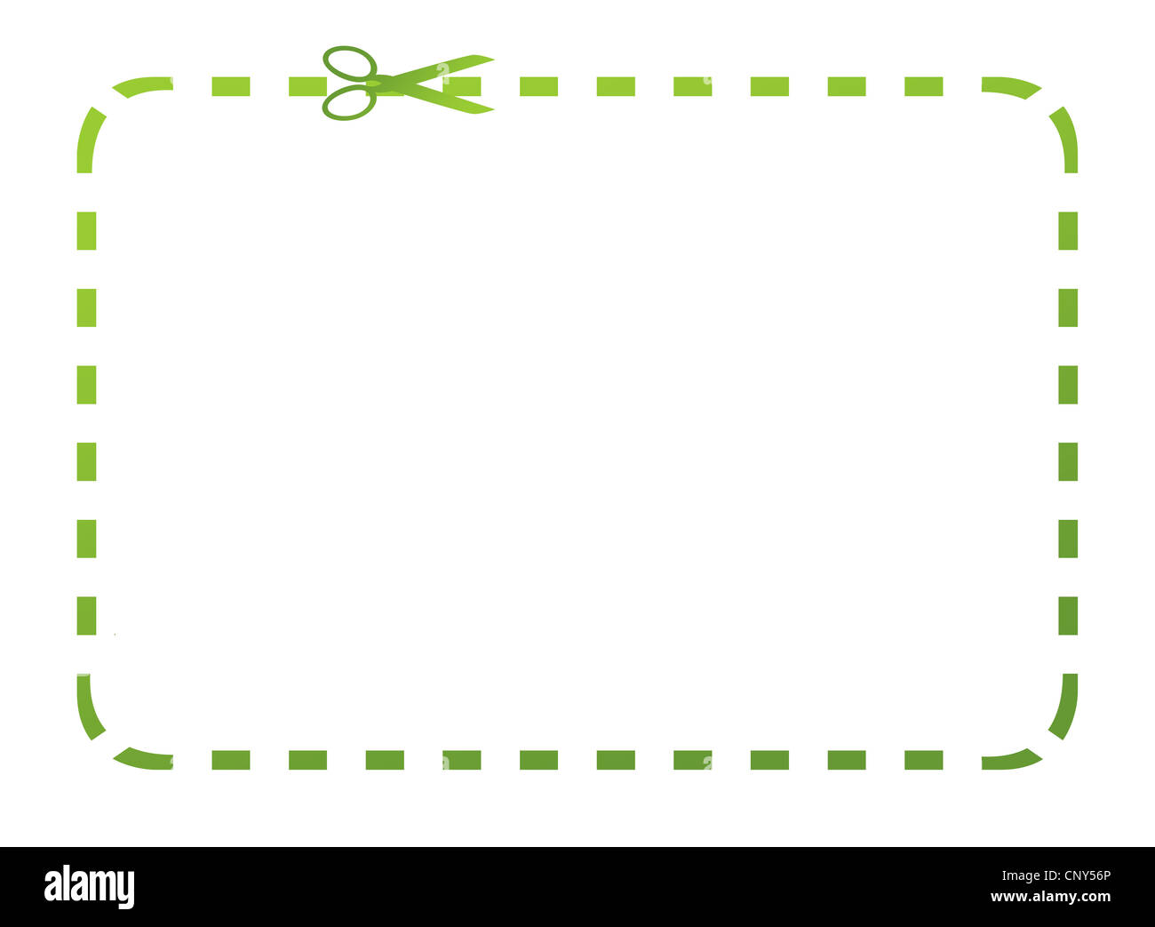 Blank eco green coupon with clipping path and copy space isolated on