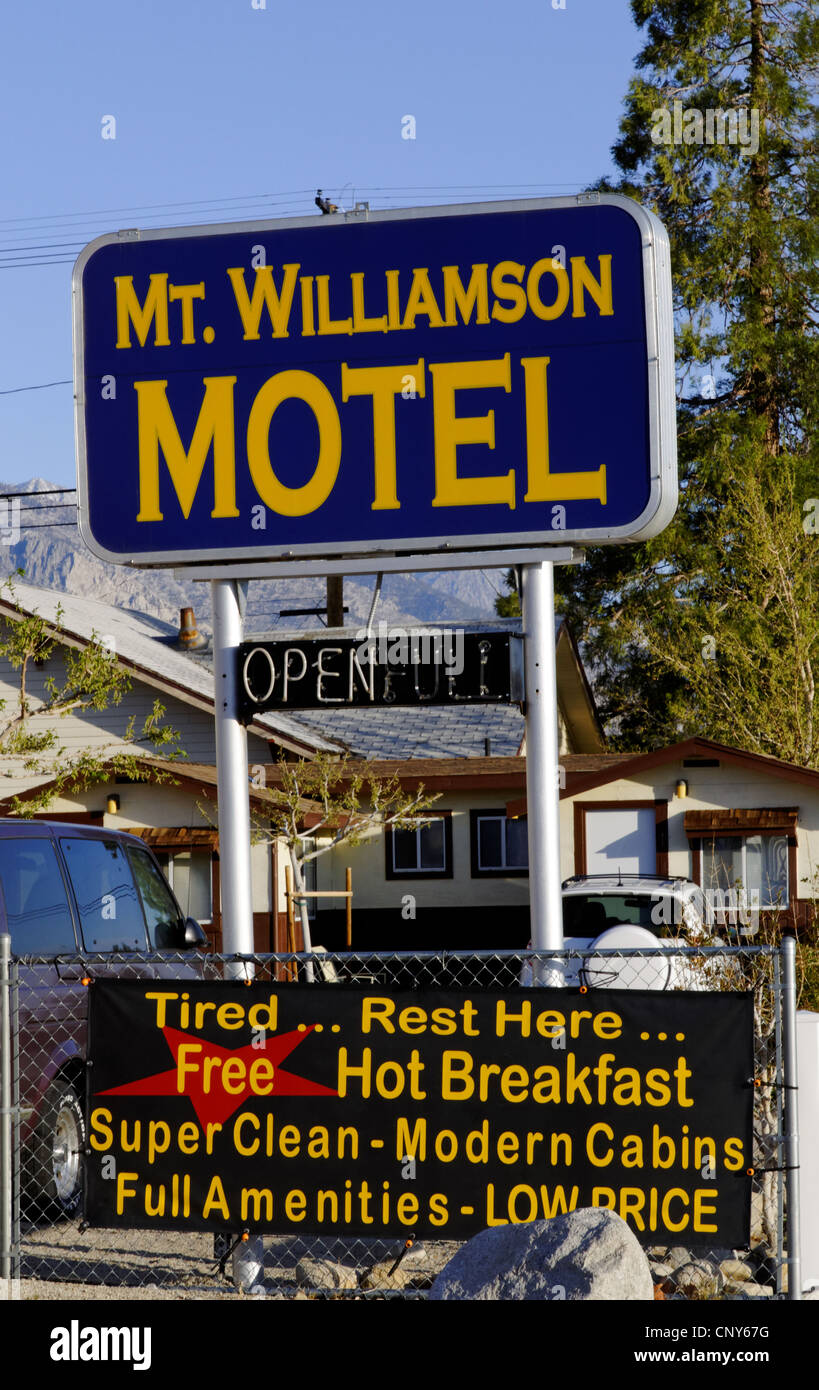 Mt Williamson Motel, Independence, Inyo County, California, USA. Stock Photo