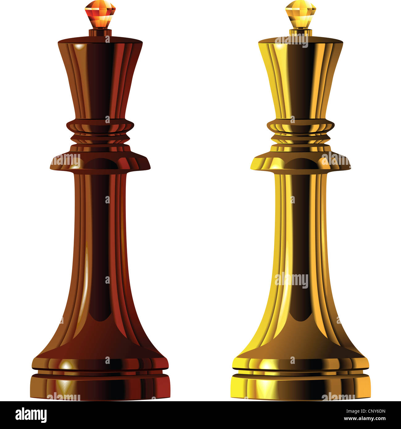 Golden Chess King In Front Of A Checkered Board Stock Photo