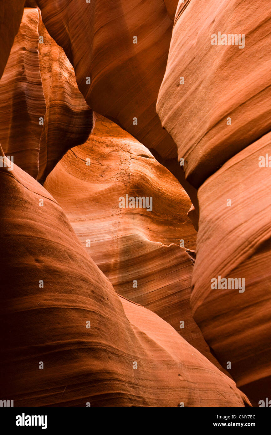 sandstone formations in Upper Antelope Canyon, USA, Arizona, Upper Antelope Canyon, Navajo Nation Reservation Stock Photo