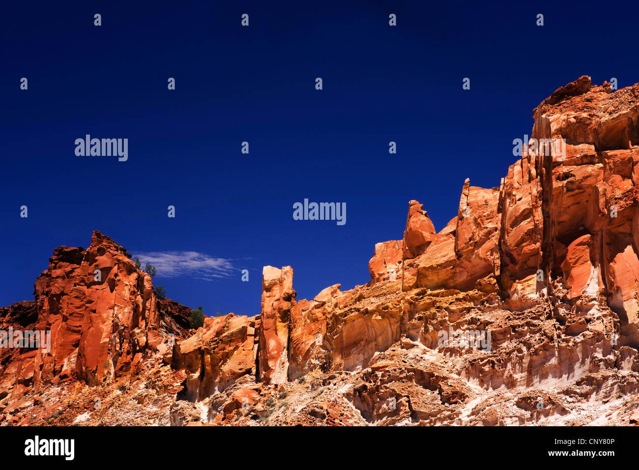 rock wall of the Rainbow Valley, Australia, Northern Territory, Rainbow Valley Conservation Reserve Stock Photo