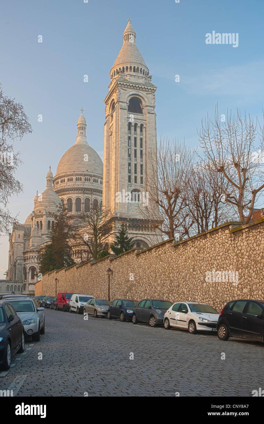 Sacré-Cœur Basilica located in the Butte de Montmartre neighborhood Stock Photo