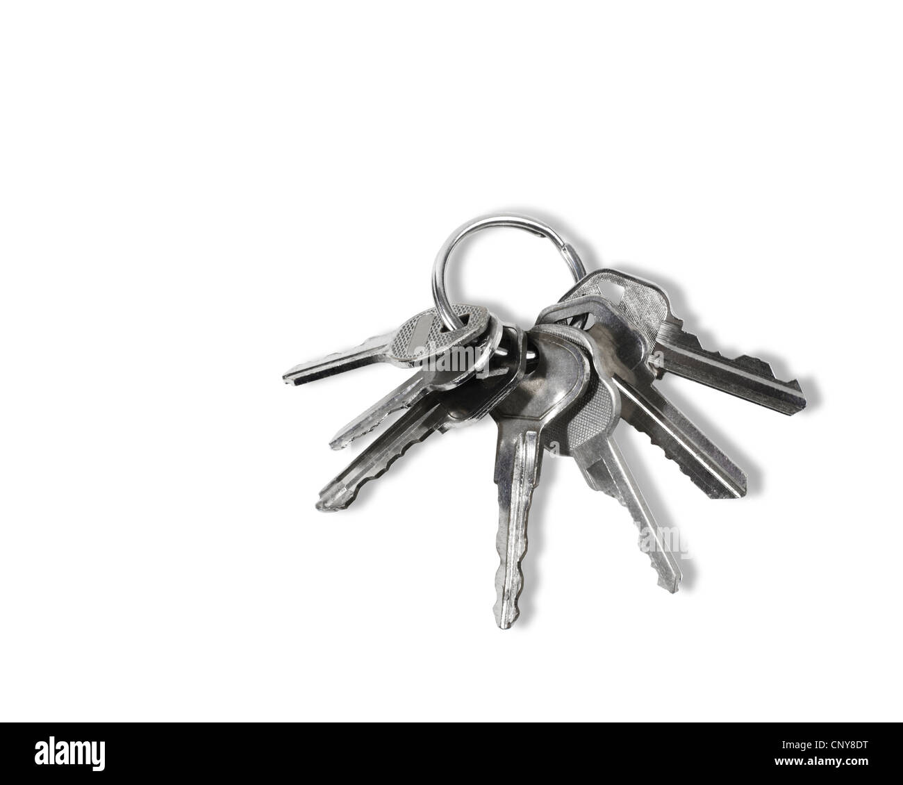 Studio shot of a Group of Keys on ring Stock Photo