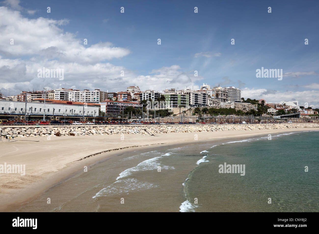 Beach of Tarragona, Catalonia Spain Stock Photo