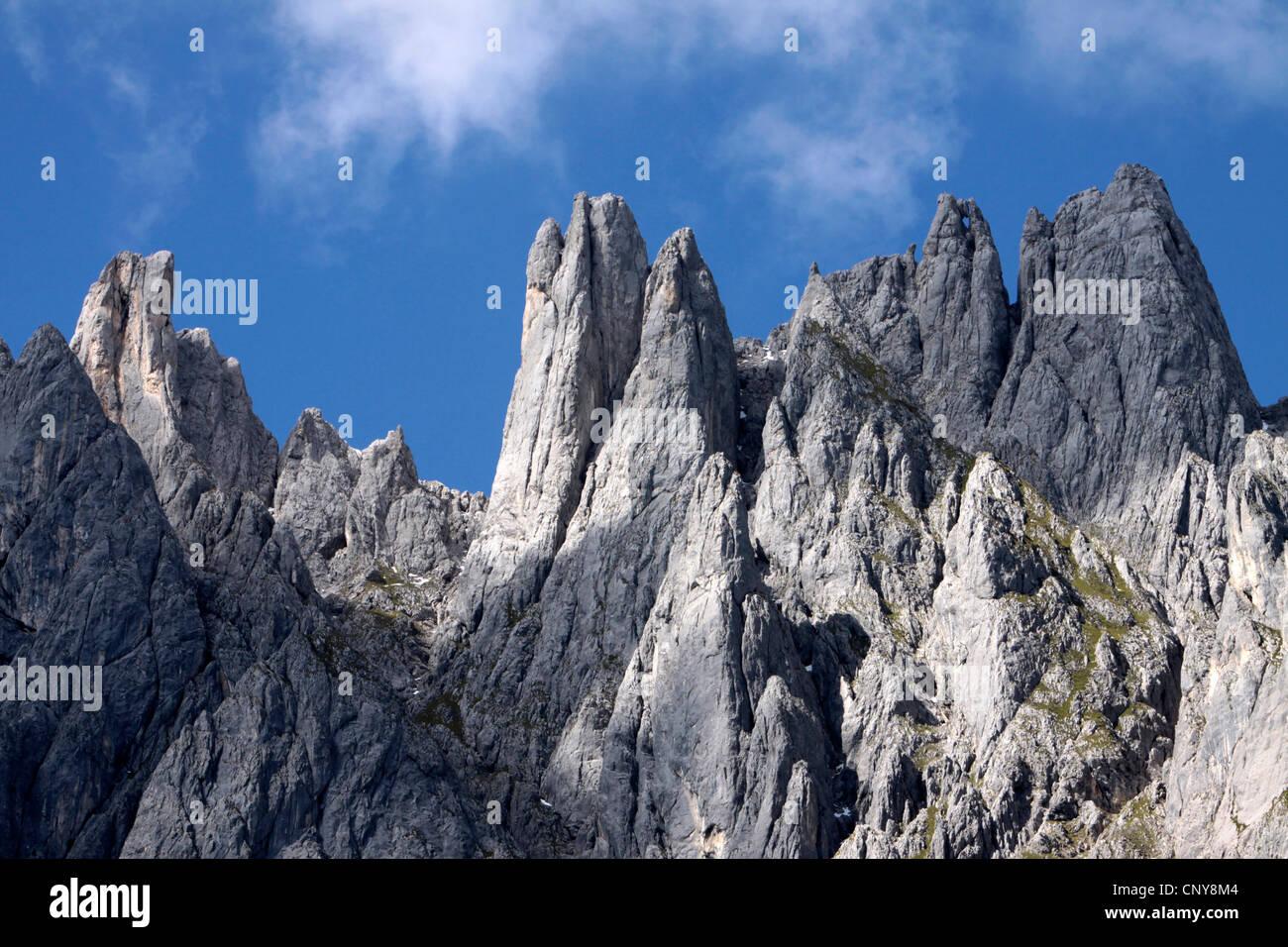 jagged mountain peaks of Hochkoenig, Austria Stock Photo