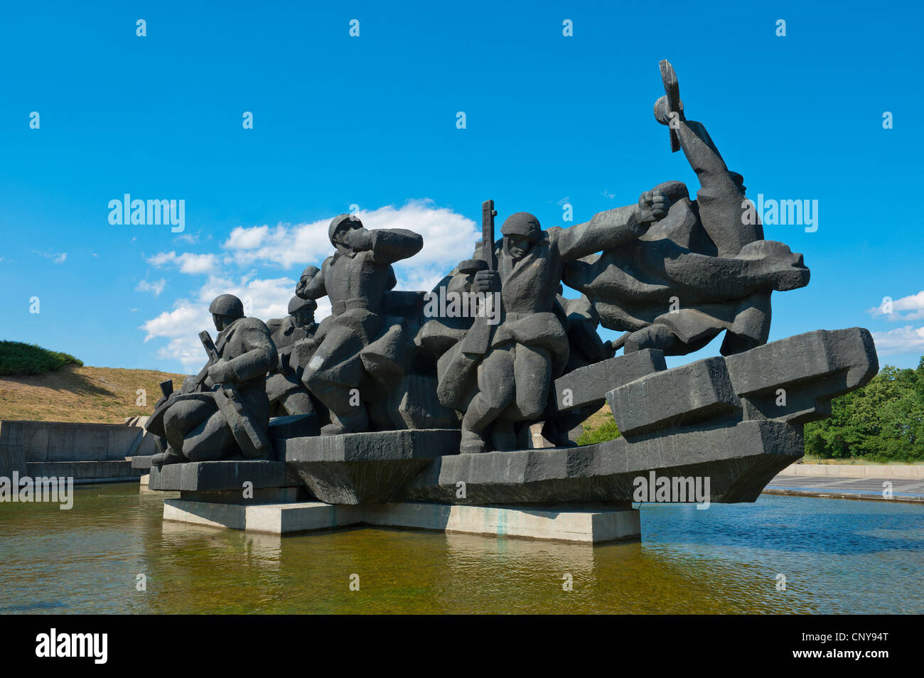 Statue of Dnieper river crossing, 1943. War Museum, Kiev, Ukraine. Europe. Stock Photo