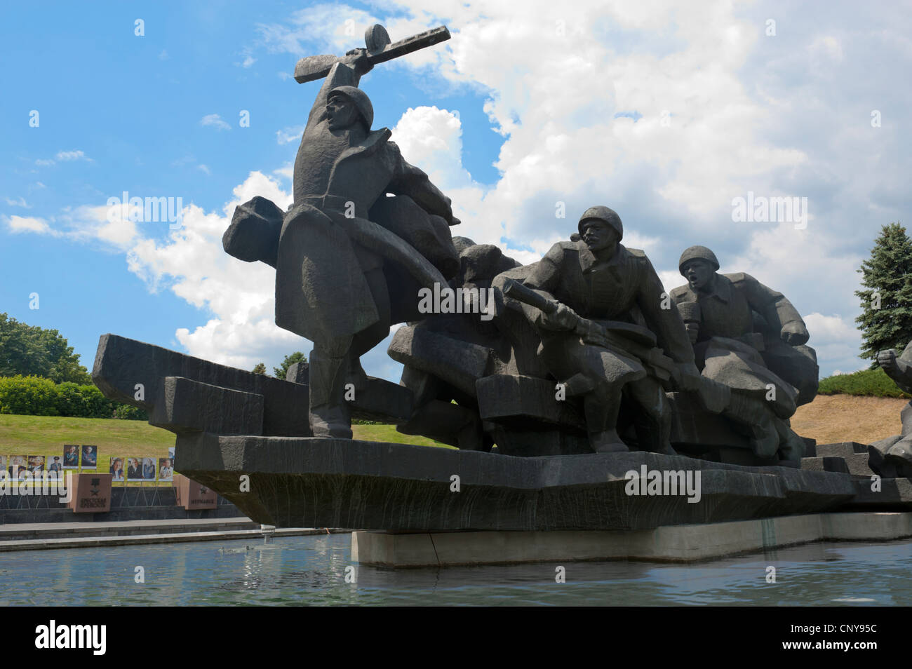 Statue of Dnieper river crossing, 1943. War Museum, Kiev, Ukraine. Europe. Stock Photo