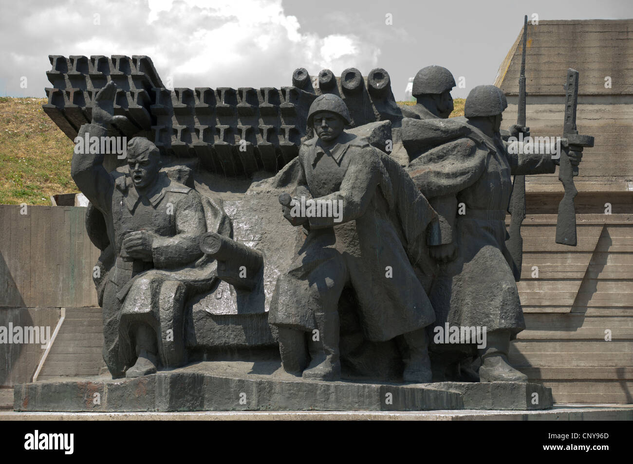 Statue of Dnieper river crossing, 1943. War Museum, Kiev, Ukraine. Europe. Stock Photo