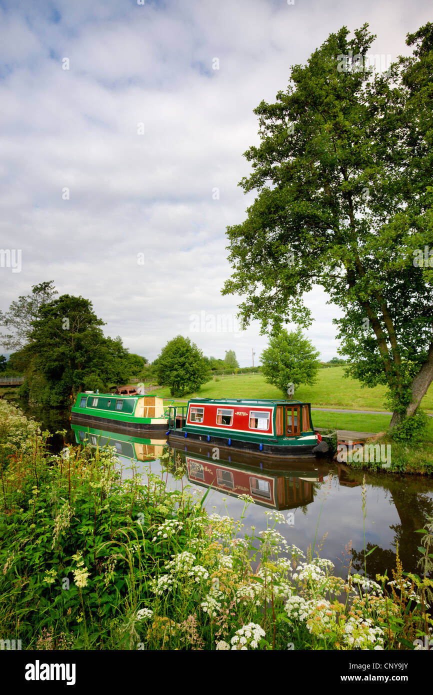 Narrowboats on the Monmouthshire and Brecon Canal near Llanfrynach
