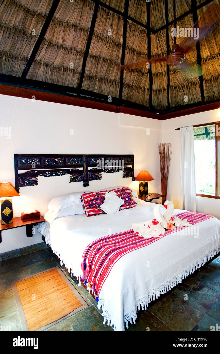 Cottage Interior At The Lodge At Chaa Creek Belize Stock Photo
