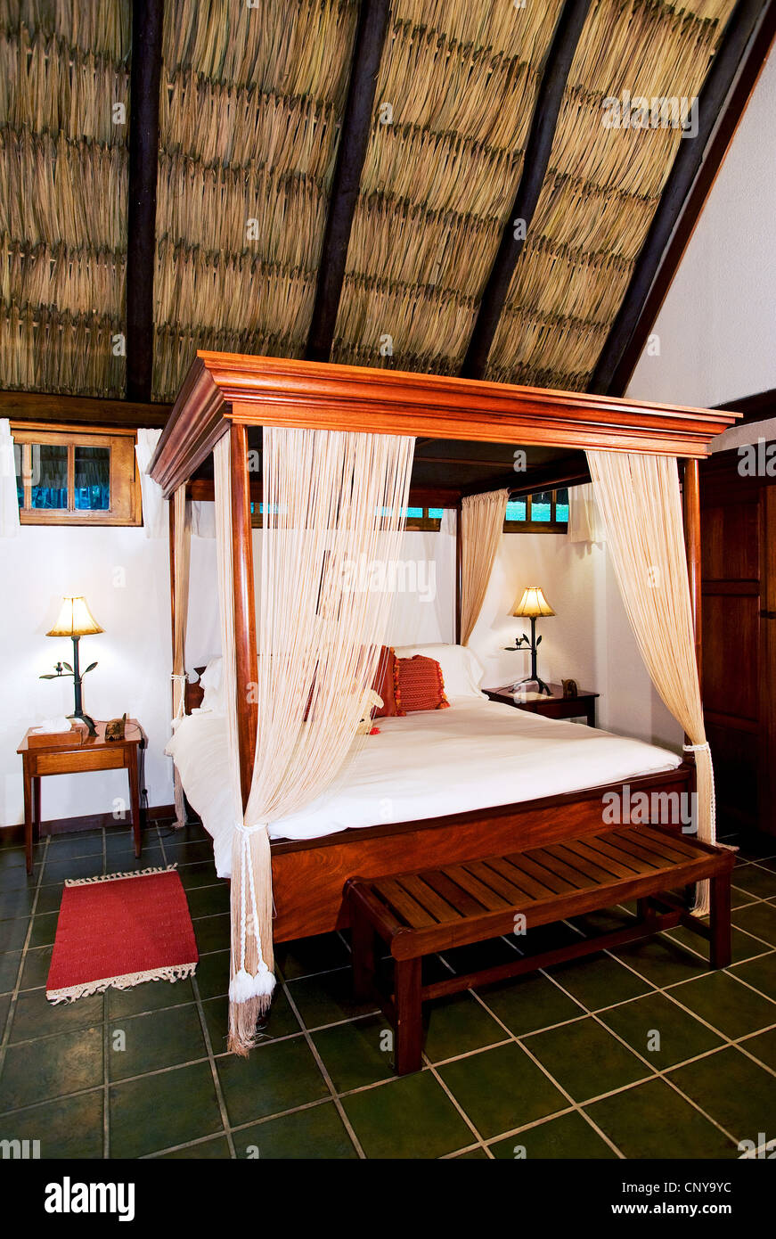 Cottage Interior At The Lodge At Chaa Creek Belize Stock Photo