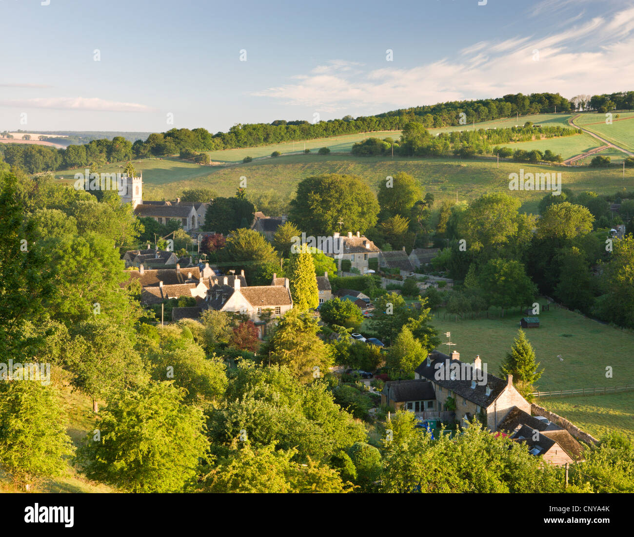 The picturesque village of Naunton in the Cotswolds, Gloucestershire, England. Summer (July) 2010. Stock Photo