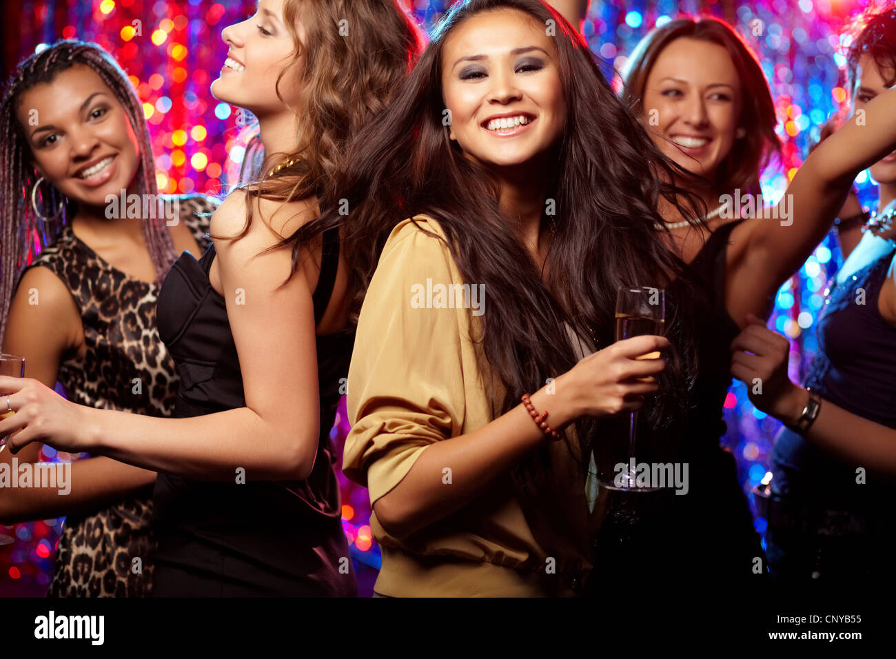 Girls having fun at club tonight Stock Photo - Alamy