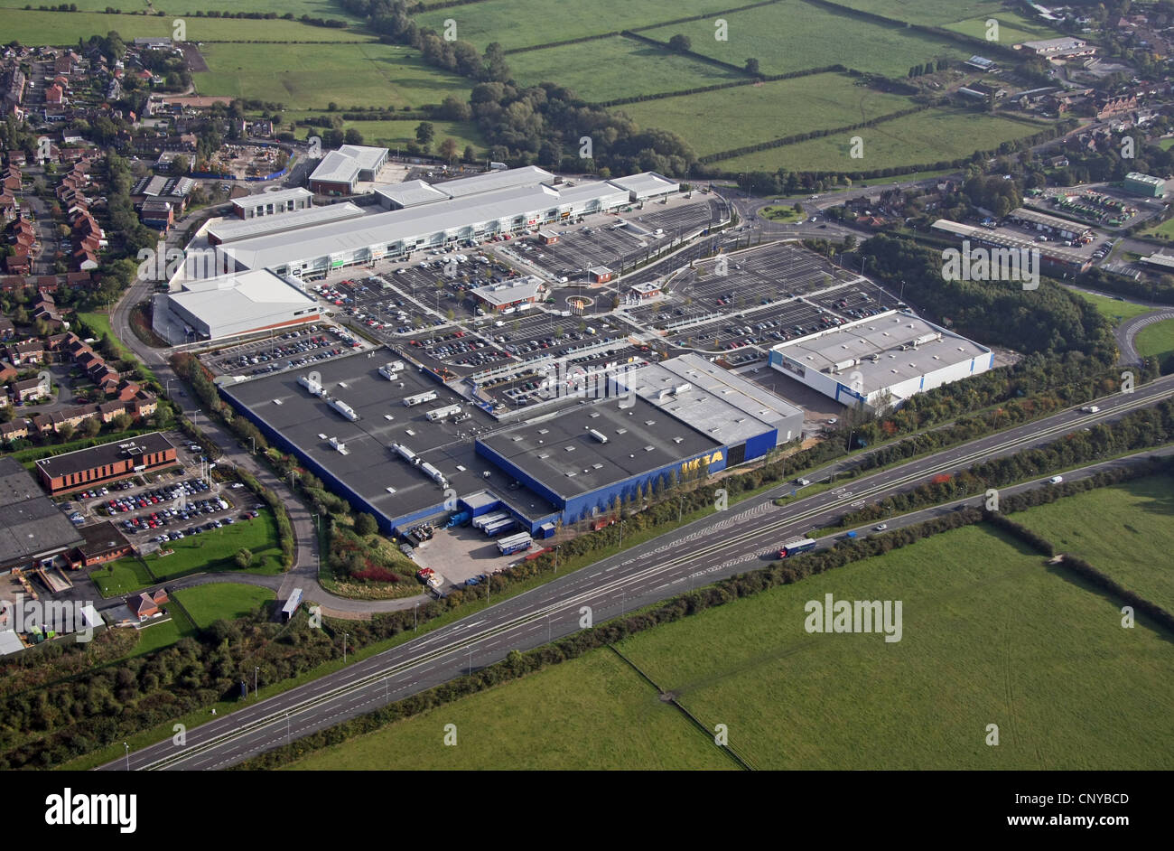 Aerial view of Giltbrook Shopping Park Stock Photo