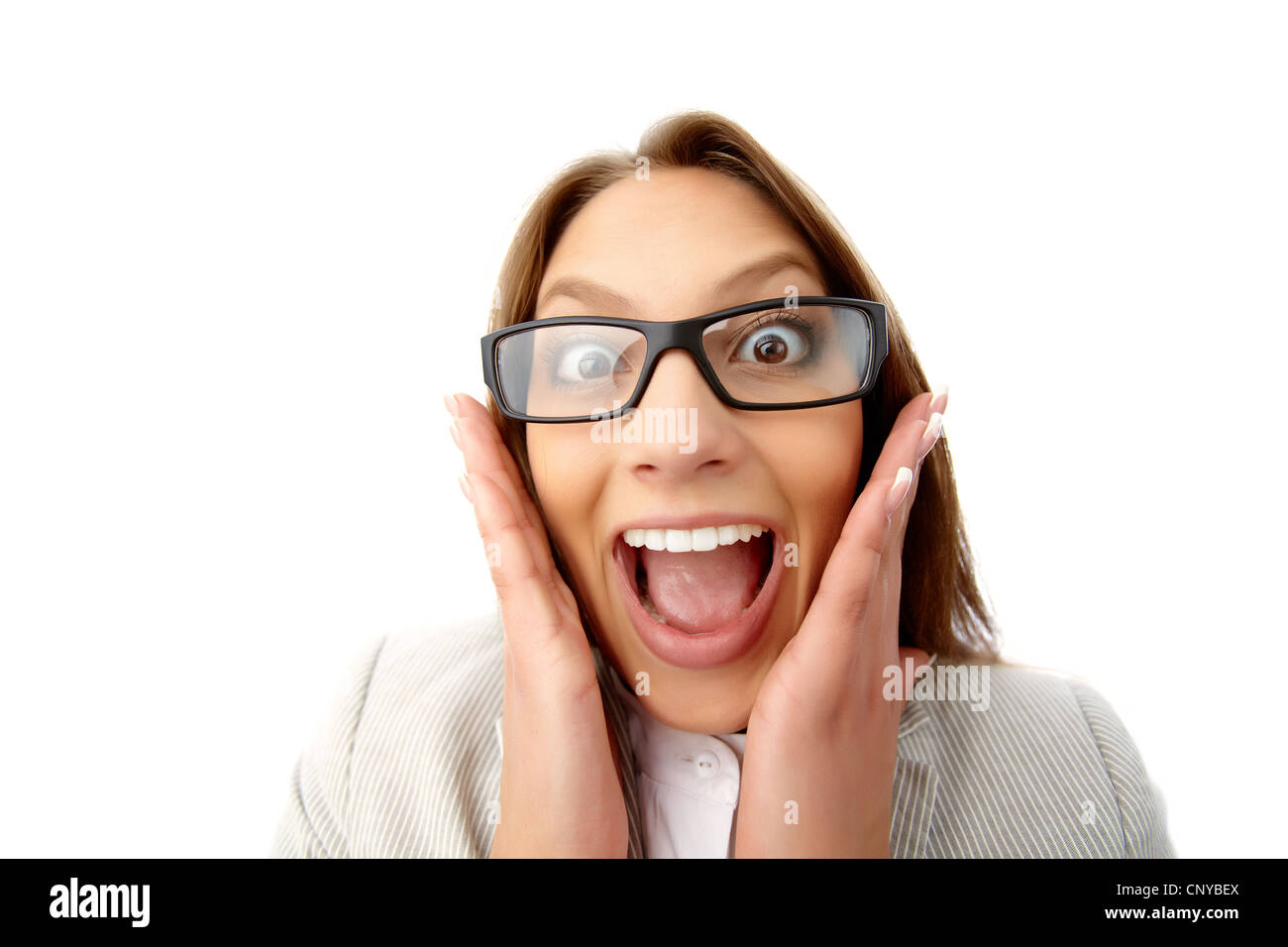 Close up terrified pretty girl hi-res stock photography and images - Alamy