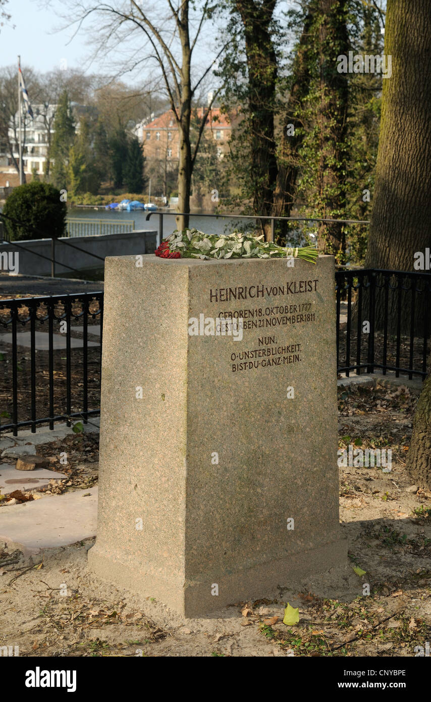 Grave of the German poet and dramatist Heinrich von Kleist, 1777-1811, restored, remodelled, Wannsee, Berlin, Germany, Europe Stock Photo