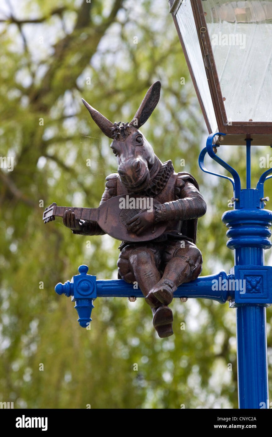 The Donkey Bard Lamp post in Stratford Upon Avon England on the River Avon Stock Photo