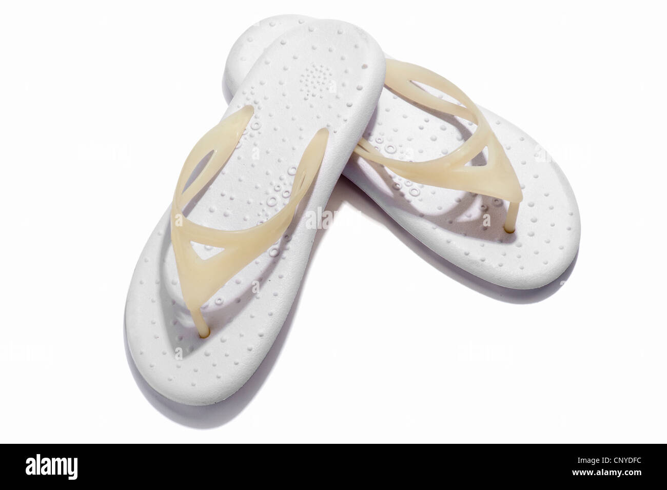 A pair of white flip flops Stock Photo - Alamy