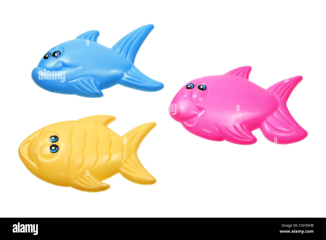 Two Toy Fishes Different Colors Isolated Stock Photo 59936980
