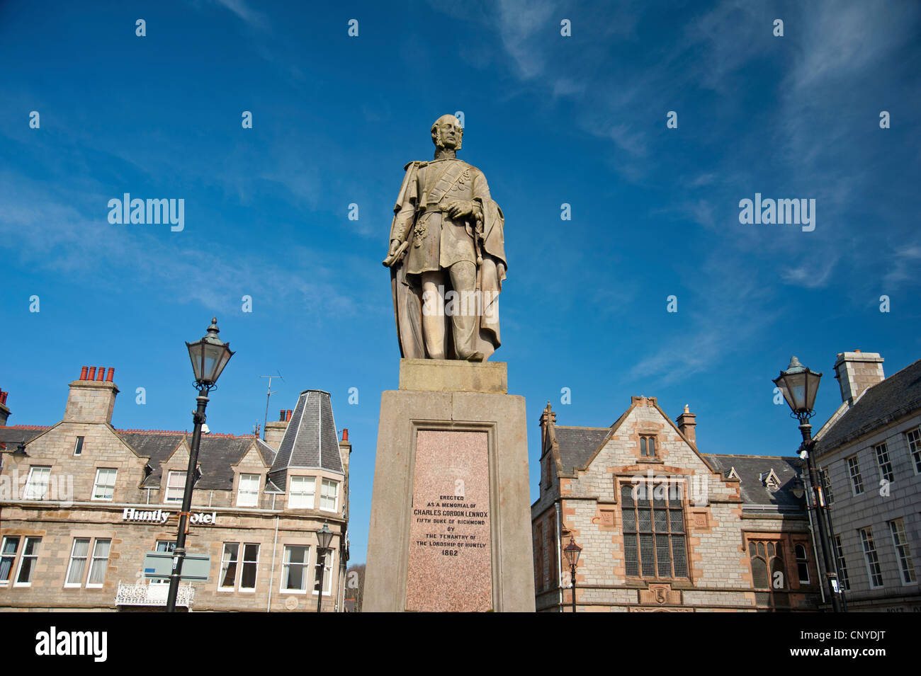 Statue of Charles Gordon Lennox Fifth Duke of Richmond in Huntly Aberdeenshire.  SCO 8149 Stock Photo